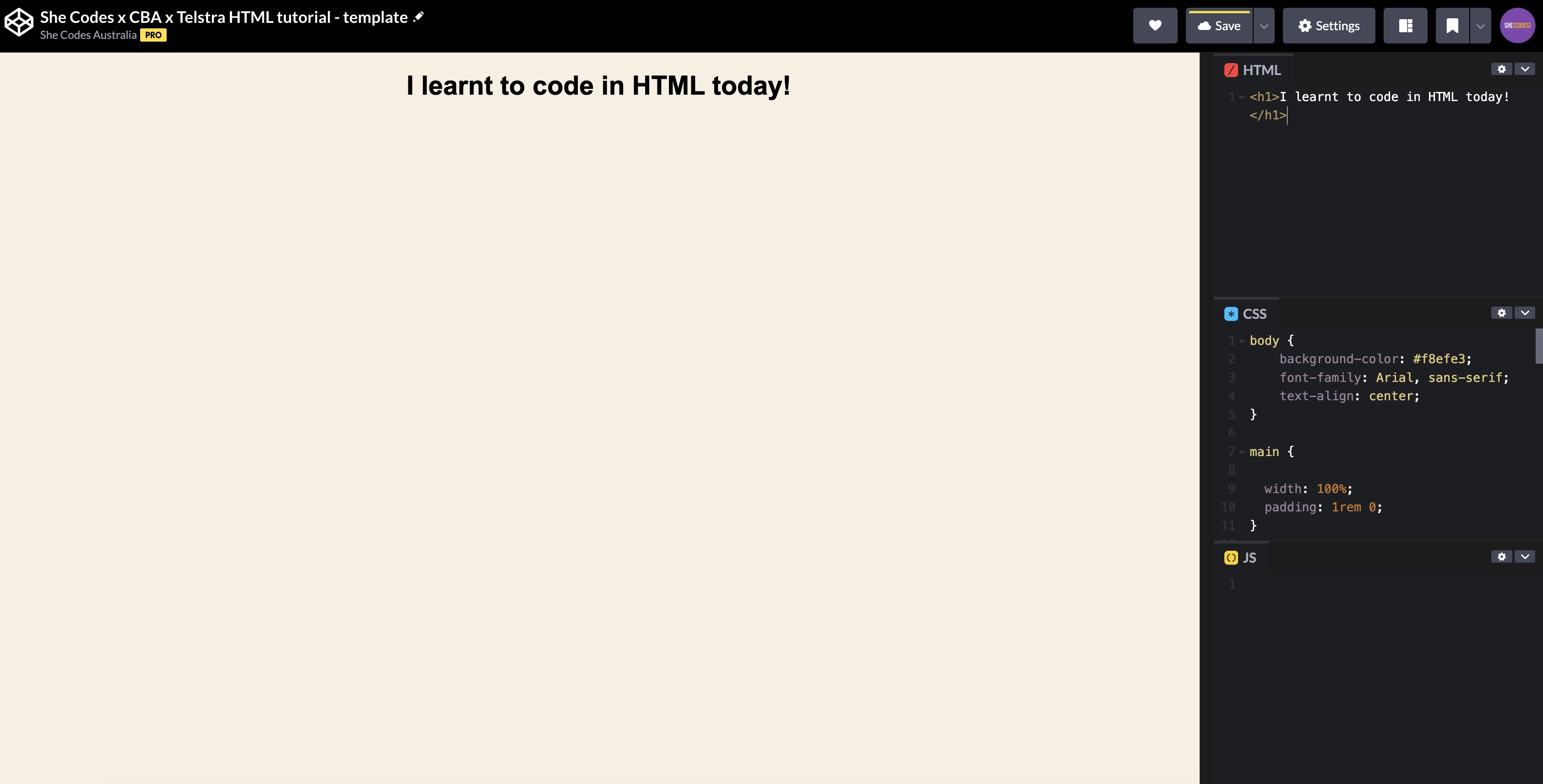 Screenshot of webpage with h1, h2 and h3 elements.